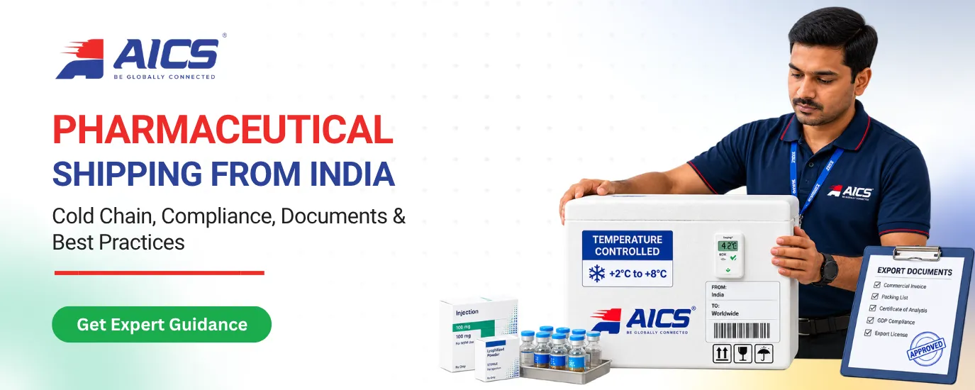Pharmaceutical shipping from India with cold chain packaging